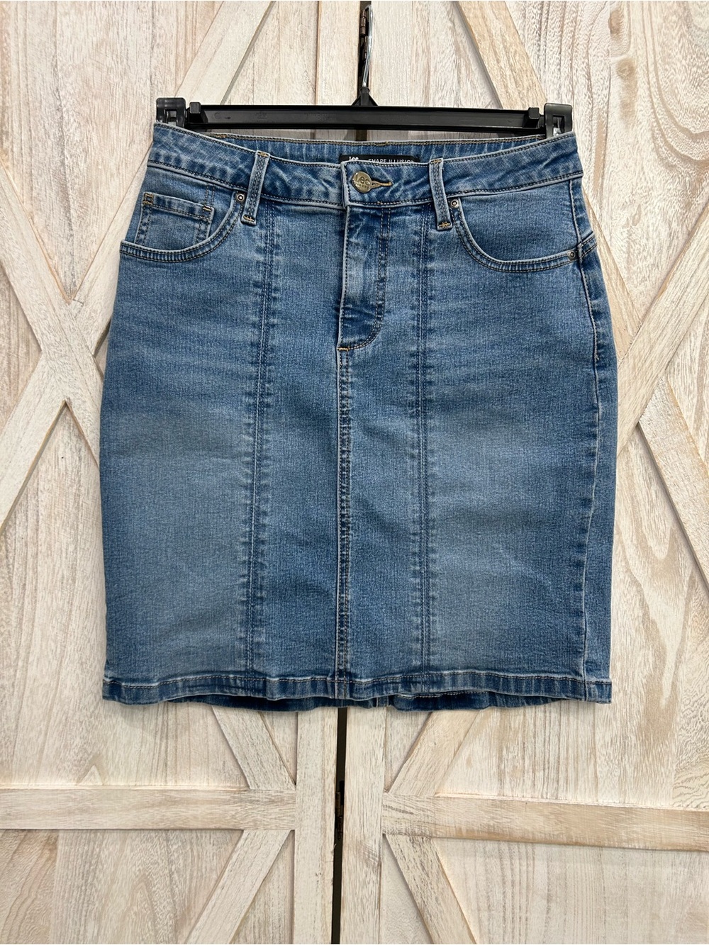 Lee Blue Denim Mini Skirt with Front Seam